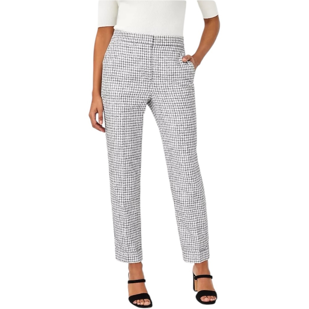 Ann Taylor The Houndstooth High Waist Ankle Pant‎ - Curvy Fit Size 8